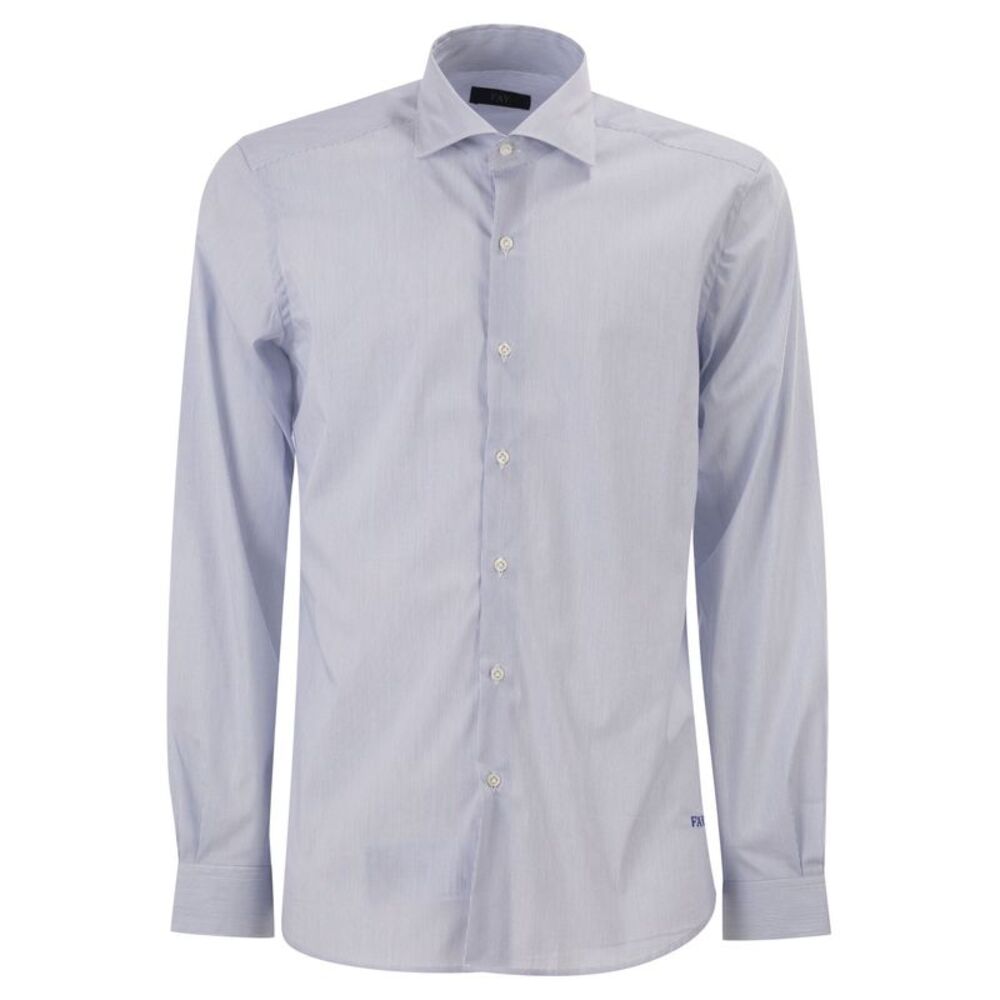 Fay Men Regular Fit Shirt In Striped Stretch Jersey